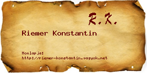 Riemer Konstantin névjegykártya